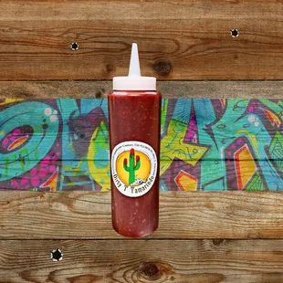 a bottle of hot sauce