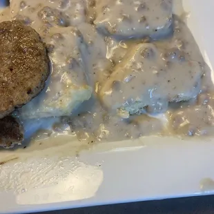 Biscuits and Gravy and a side of sausage