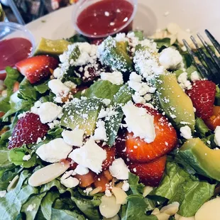 Hawaiian Salad served with raspberry vinaigrette