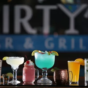 Dirty's has a wide variety of cocktails, beer, and wine for every taste!