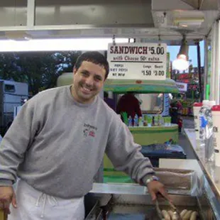 a man preparing food