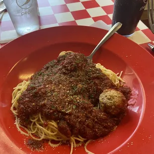 Spaghetti Dinner with 3 meatballs