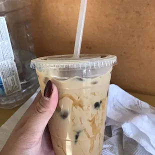 Regular cold caramel macchiato