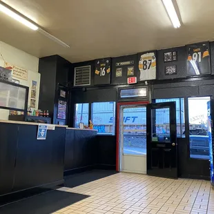 the entrance to the restaurant