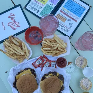 Double cheeseburger and fries