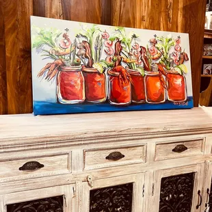 Sunday Brunch with Friends, by Nola artist Paige DeBell. 24 x 48