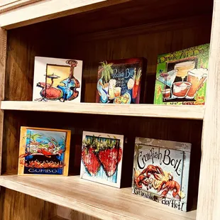 Some 8x8 mini art pieces by Paige DeBell