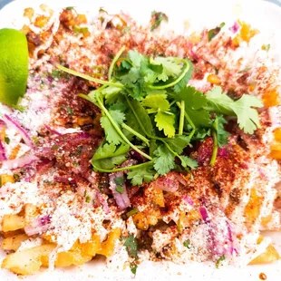 a plate of nachos