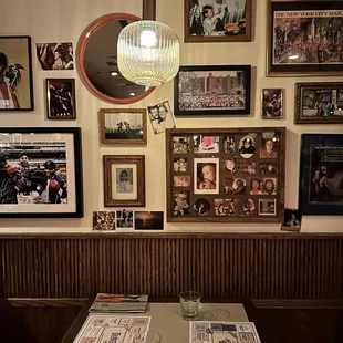 Diner booth with frames from my childhood