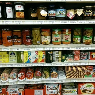 a variety of canned food items