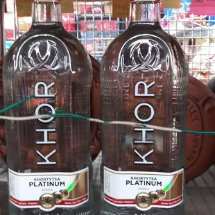 two bottles of vodka