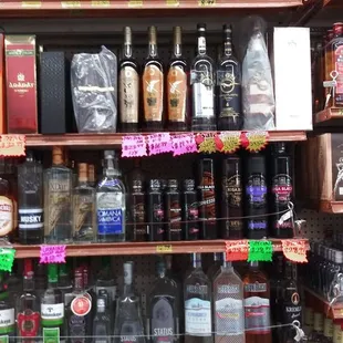 a display of liquor