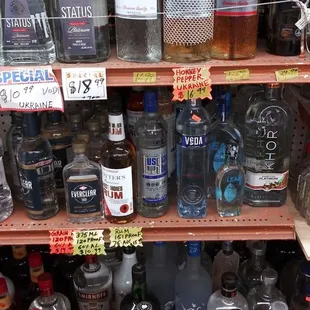 a variety of bottles