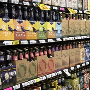 A partial view of the Wisconsin craft beer aisle.