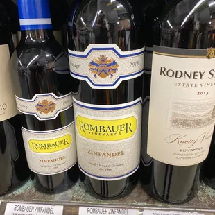 bottles of wine on a shelf