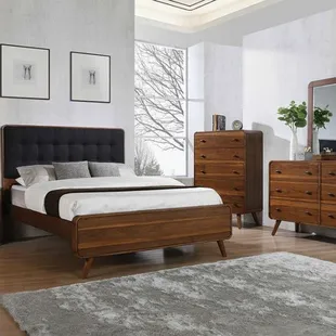 4 pc Bedroom set platform bed dresser mirror nightstand
1409.00