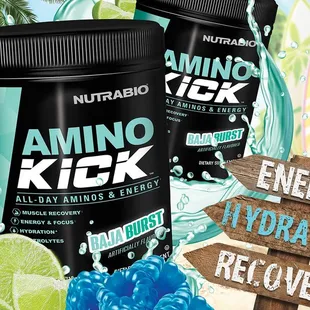 Nutrabio Amino Kick amino acids powder flavored