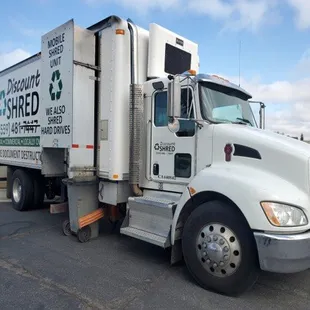 Our Mobile Shredding Truck can shred up to 200 boxes per hour