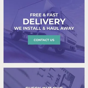 Website touts FREE DELIVERY, but be advised that results may vary. (MY WIFE WAS ASSESSED A DELIVERY FEE WHEN INQUIRING ABOUT AN APPLIANCE.)