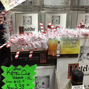 bottles of alcohol on display