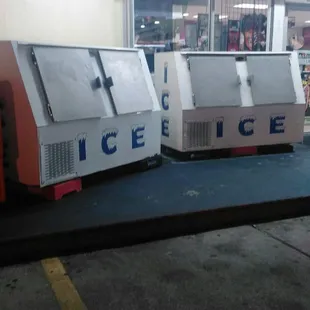 a row of ice cream machines