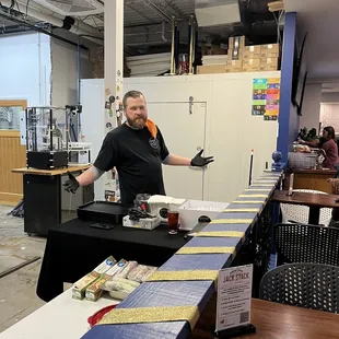 My friend owner of Point &amp; Flat bbq, very popular must visit