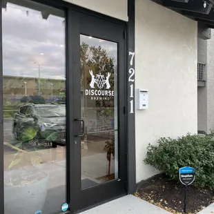 the entrance to the restaurant