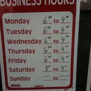 a business hours sign