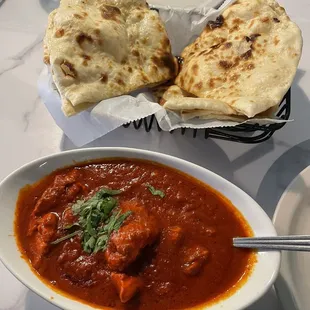 Chicken Rogen Josh with Naan bread