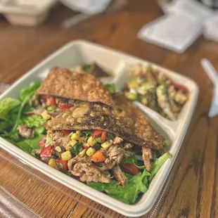 Medium Salads, includes 2 Sides with chicken shawarma