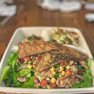 Medium Salads, includes 2 Sides with chicken shawarma