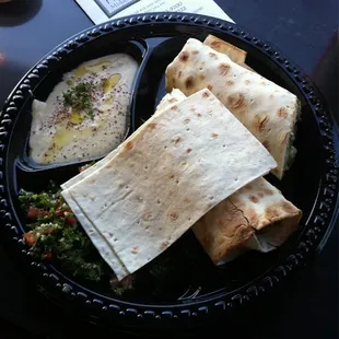 Chicken Shawarma Wrap w/ Tabbouleh and Hummus