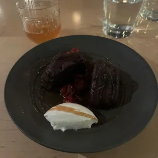 Chocolate and cherries, dessert.