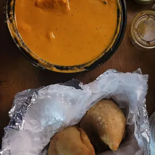 Samosas and Butter Chicken