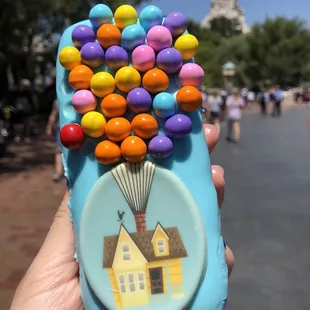 UP donut (vanilla glaze with candy-coated chocolate balloons &amp; white chocolate house)