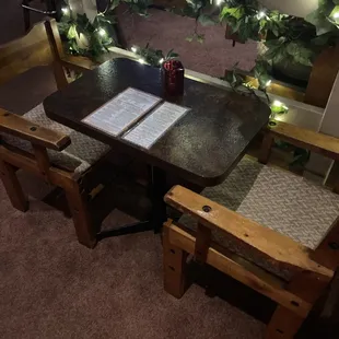 YELP Elite "Review" (in his original review) Claimed that our "upholstery is covered with stains and cigarette burns"  This is Side Table #2