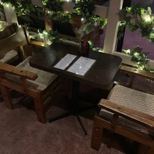 YELP Elite "Review" (in his original review) Claimed that our "upholstery is covered with stains and cigarette burns"  This is Side table #1