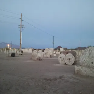 This is the area with spools to hide behind.