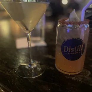 a cocktail and a drink