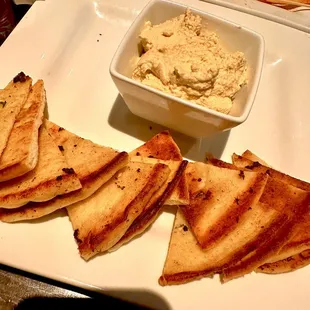 Not on the menu but you can still order hummus &amp; pita bread