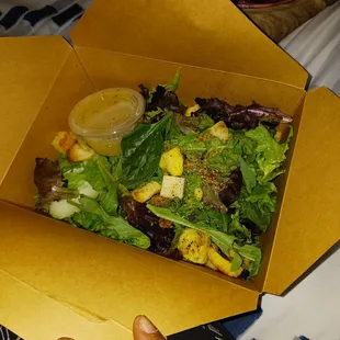 Side salad with sandwhich