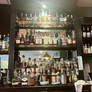 The bourbon selection at the bar