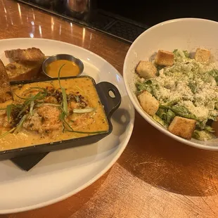 Creole Shrimp and Ceasar Salad