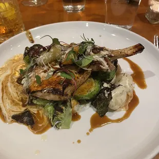 Berkshire pork chop and Brussel sprouts
