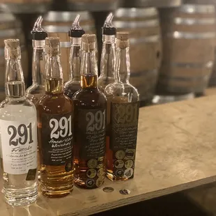 bottles of different types and sizes