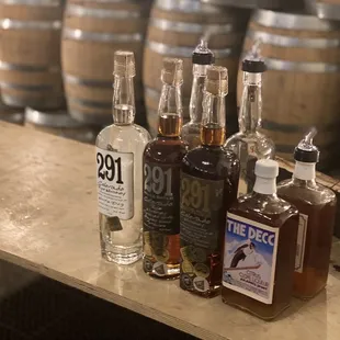 bottles of different types and sizes