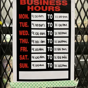 Store hours