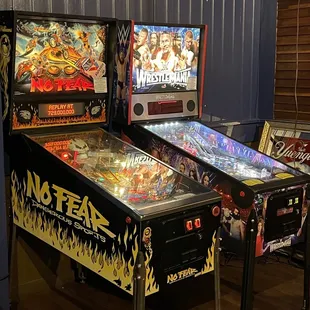 Two tables up here, and eight more in the basement, make this THE spot in town for pinball.