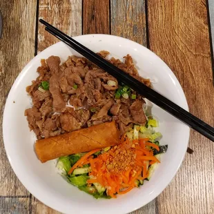 Pork vermicelli bowl.