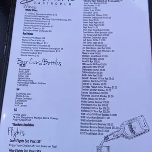 Beers, wines and whiskeys